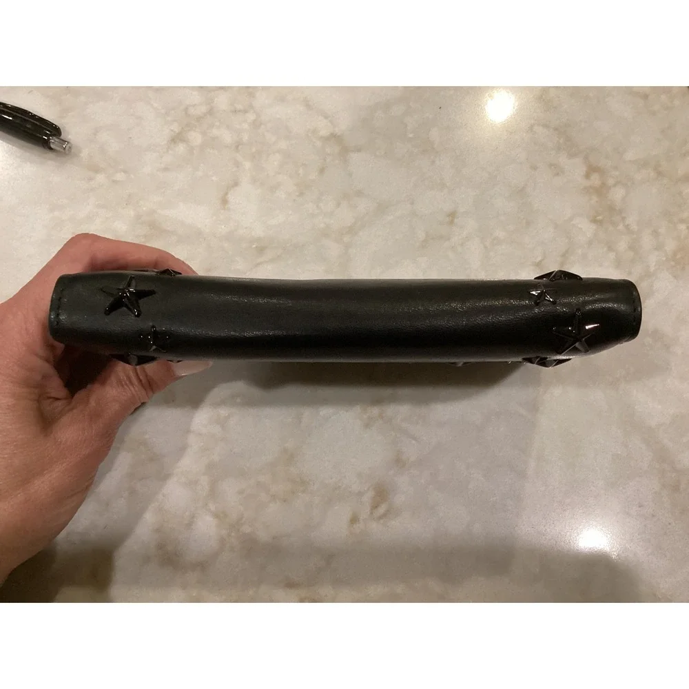 Jimmy Choo NINO Black Leather‎ Star Studded Wallet Clutch - Picture 12 of 16